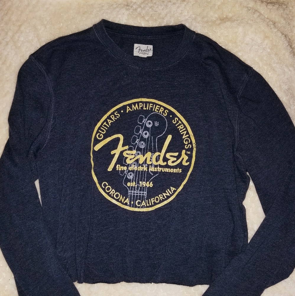 Fender Guitar Long Sleeve - Cropped